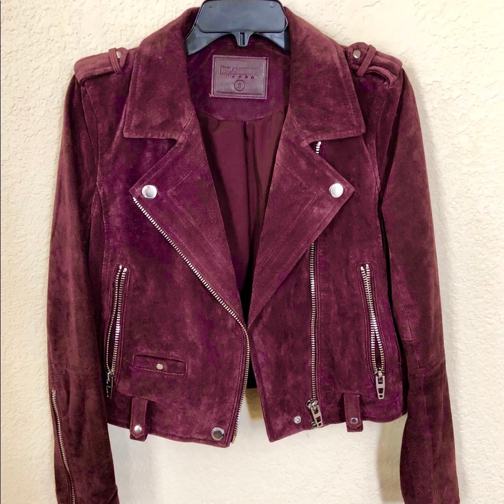 BLANKNYC moto suede burgundy jacket